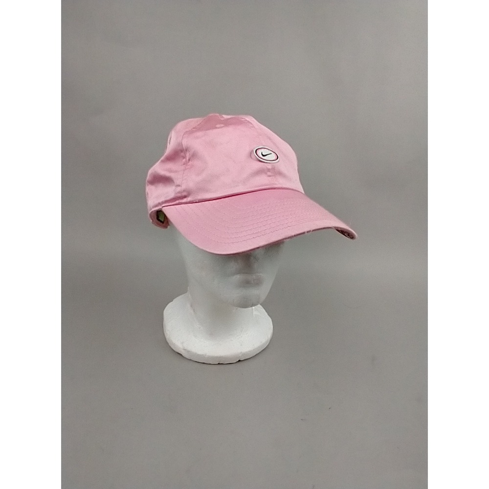 Nike Heritage86 Pink Satin Adjustable Hat Floral Brim Swoosh Logo Womens Cap